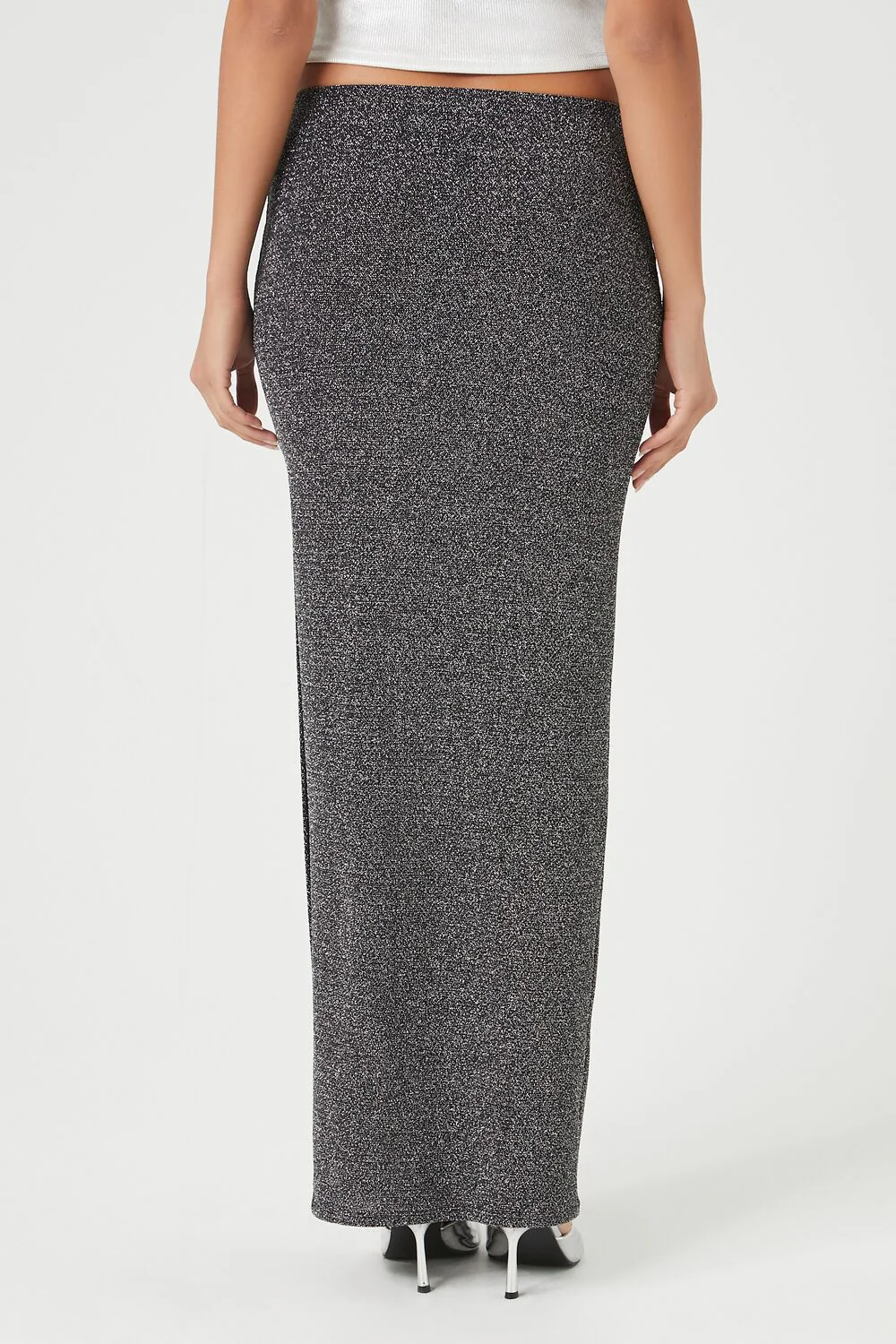 Metallic Slit Maxi Skirt - Image 4