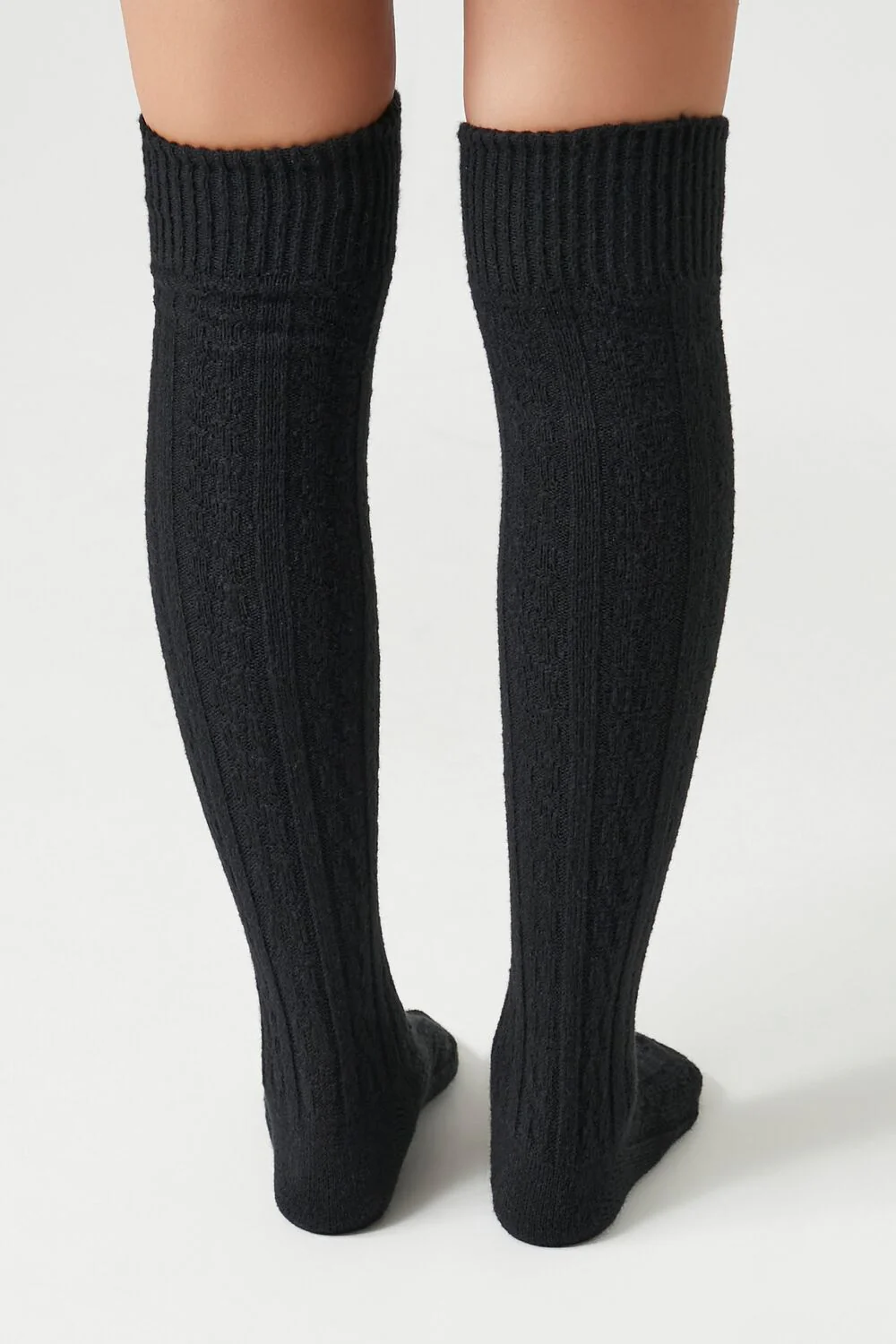 Cable Knit Knee-High Socks - Image 3