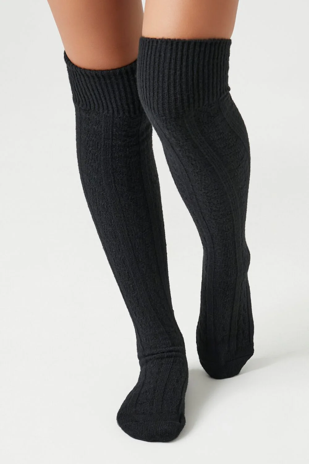 Cable Knit Knee-High Socks - Image 4