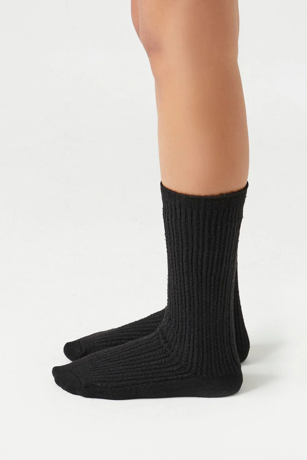 Pointelle Knit Crew Socks - Image 2