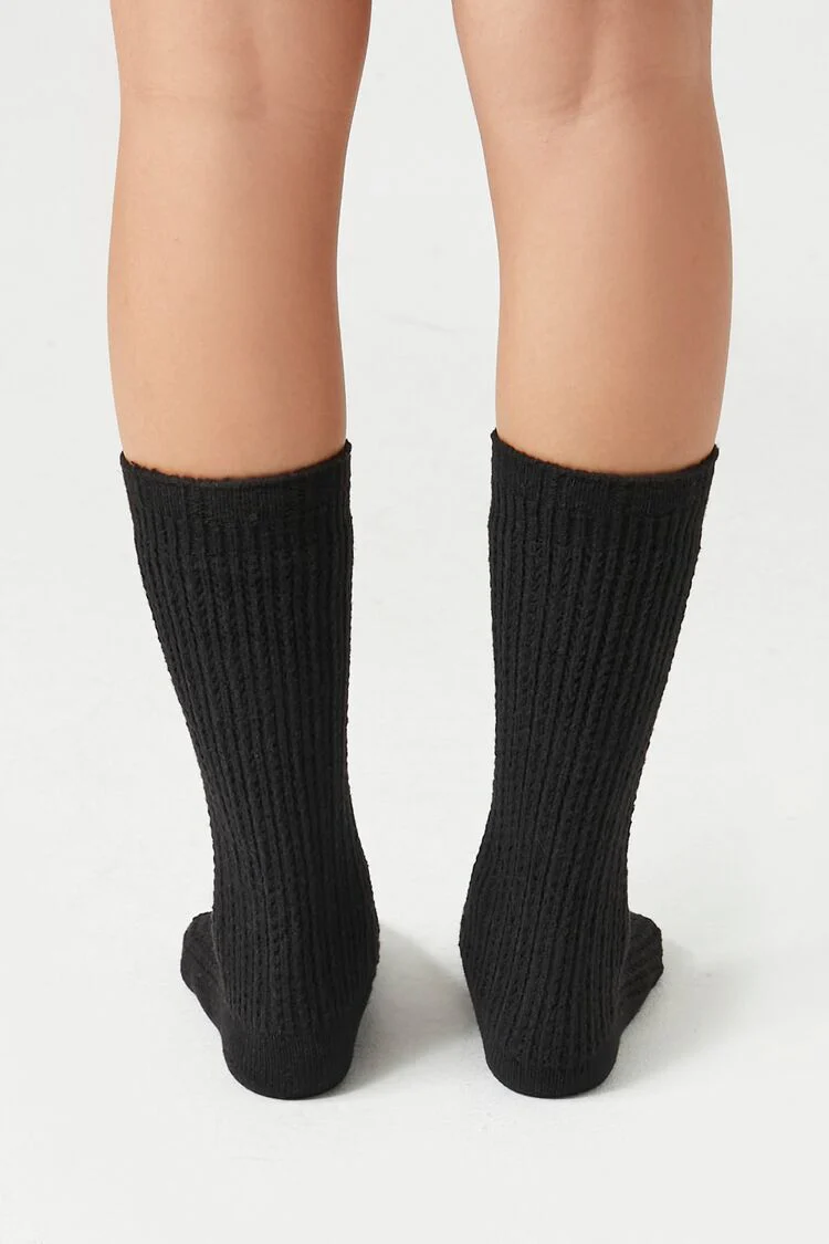 Pointelle Knit Crew Socks - Image 3