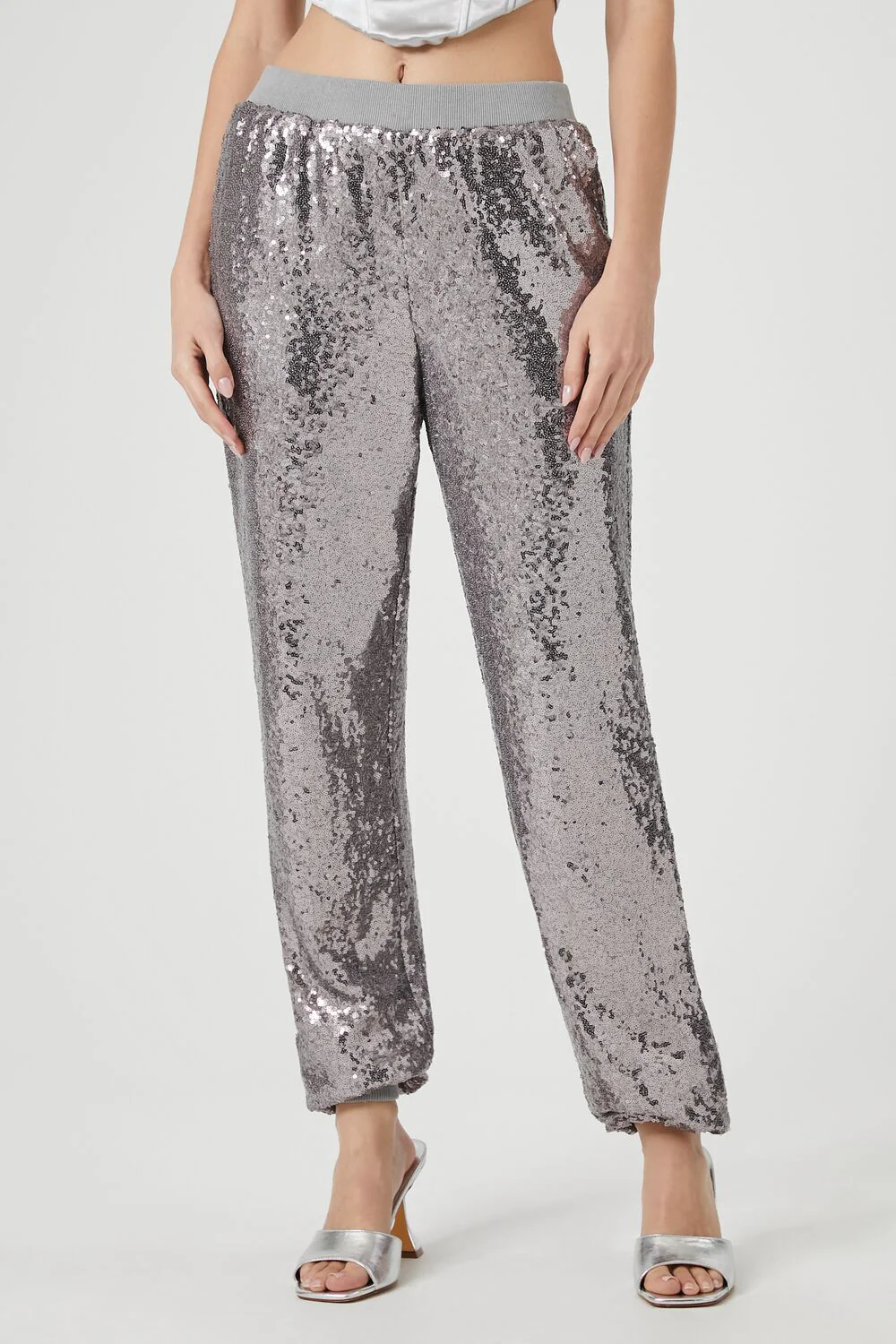 Sequin Mid-Rise Ankle Joggers - Image 2