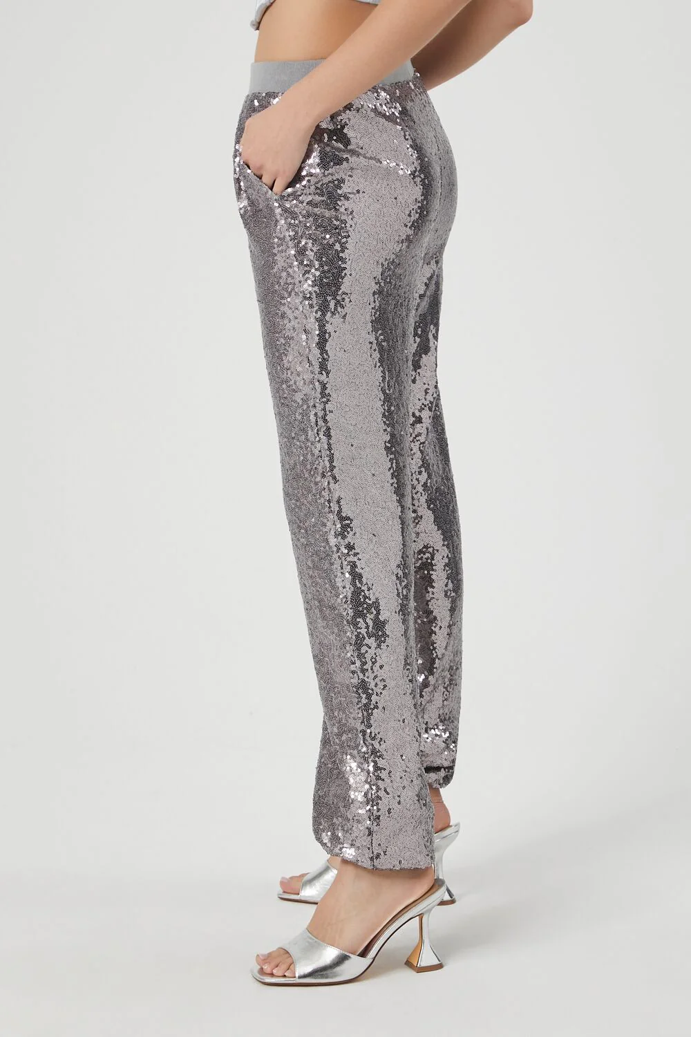 Sequin Mid-Rise Ankle Joggers - Image 3