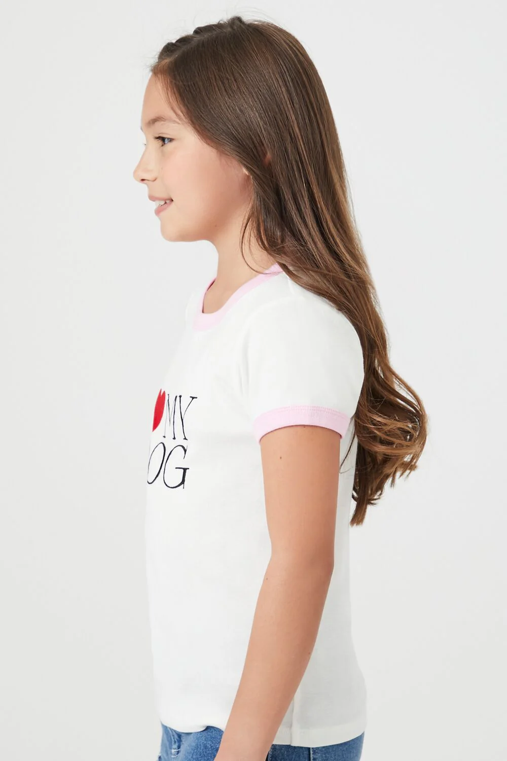 Girls I Heart My Dog Ringer Tee (Kids) - Image 2