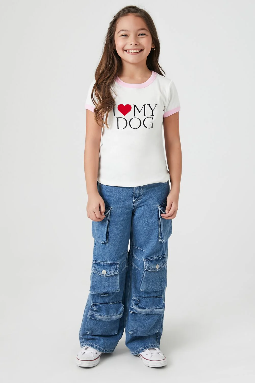 Girls I Heart My Dog Ringer Tee (Kids) - Image 4