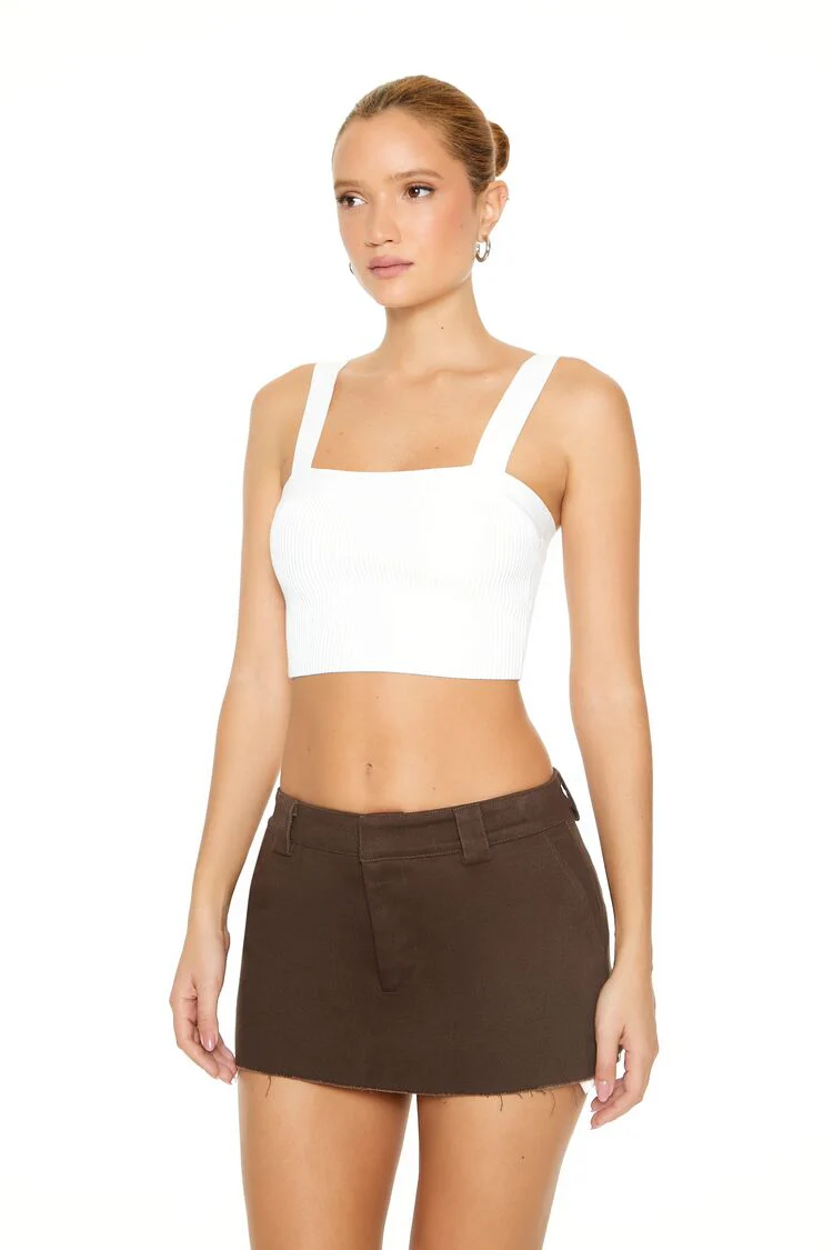 Ribbed Sweater-Knit Crop Top - Image 2