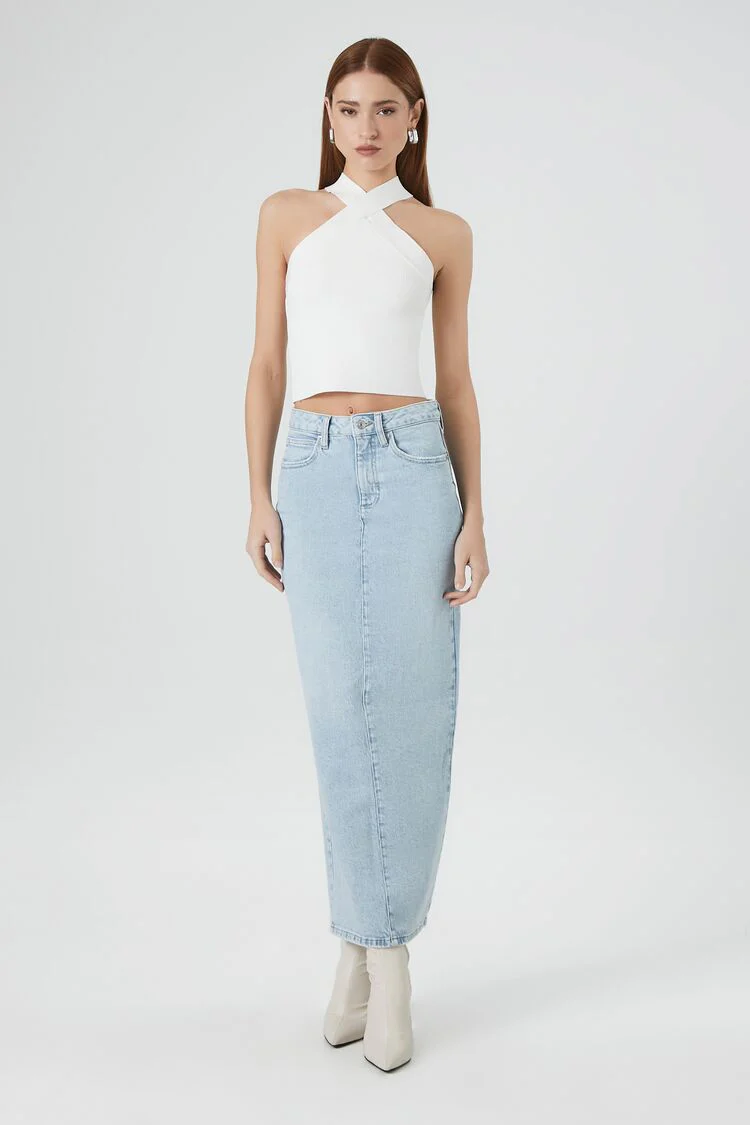 Sweater-Knit Crisscross Crop Top - Image 4