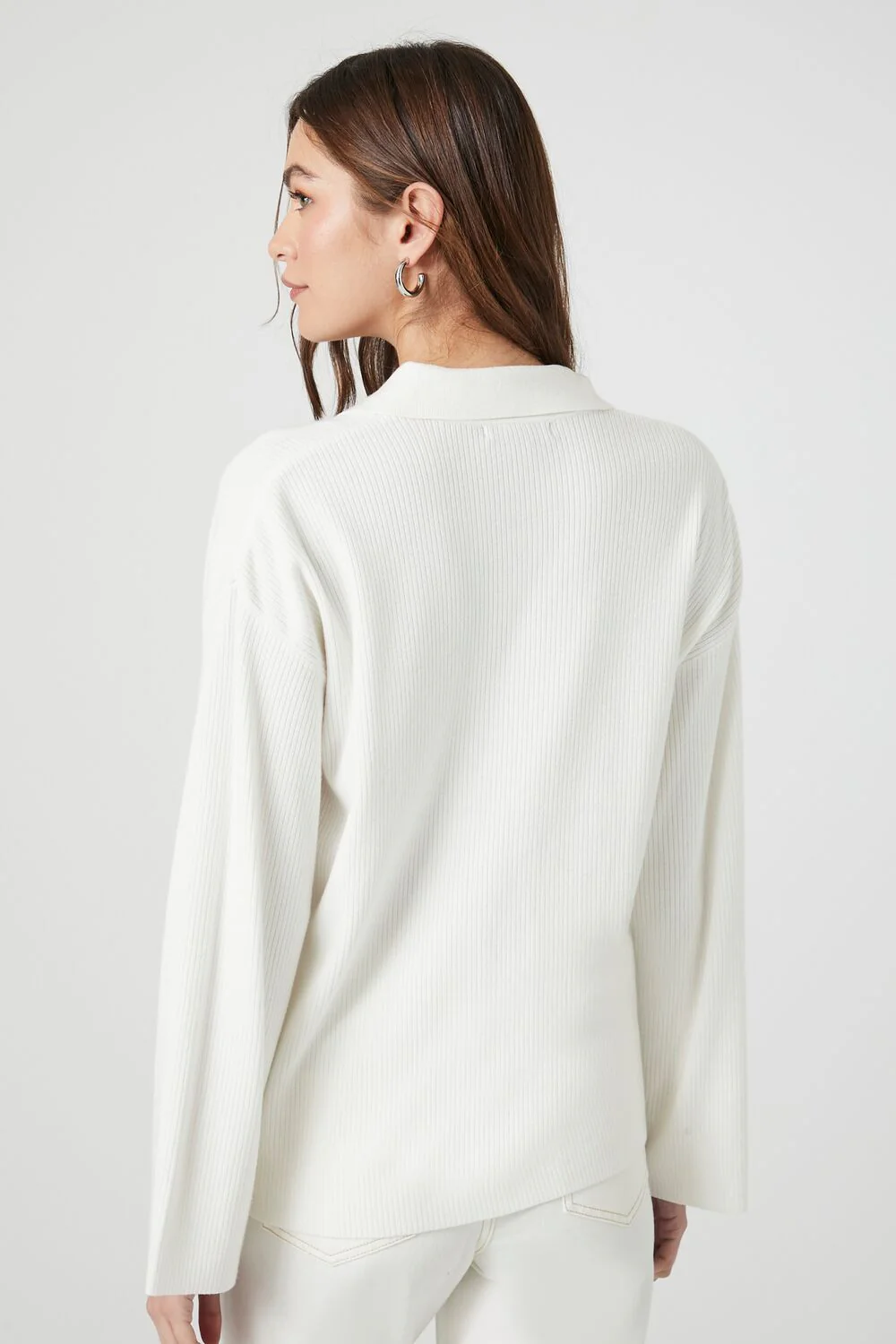 Ribbed Knit Long-Sleeve Shirt - Image 3