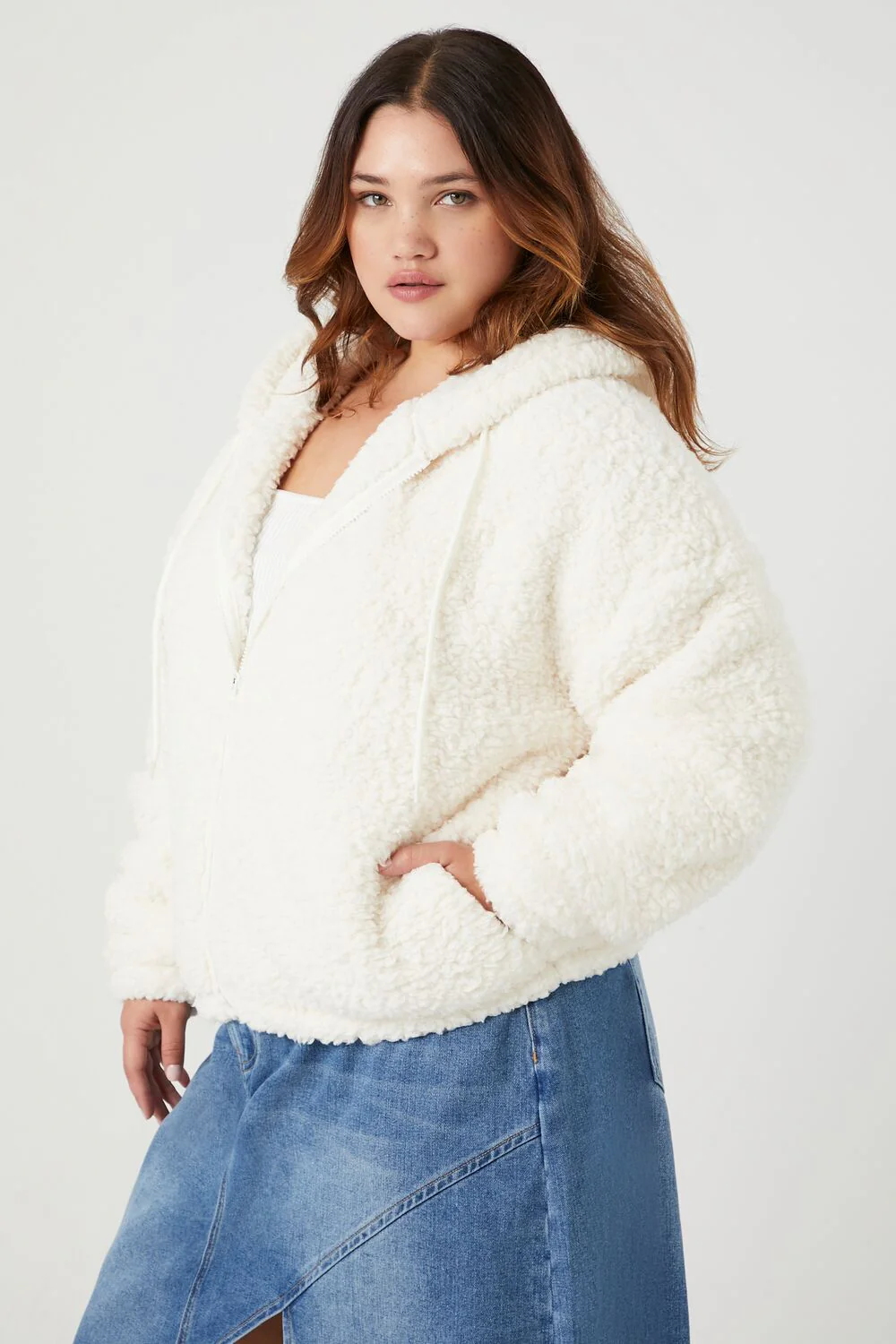 Plus Size Faux Shearling Jacket - Image 2