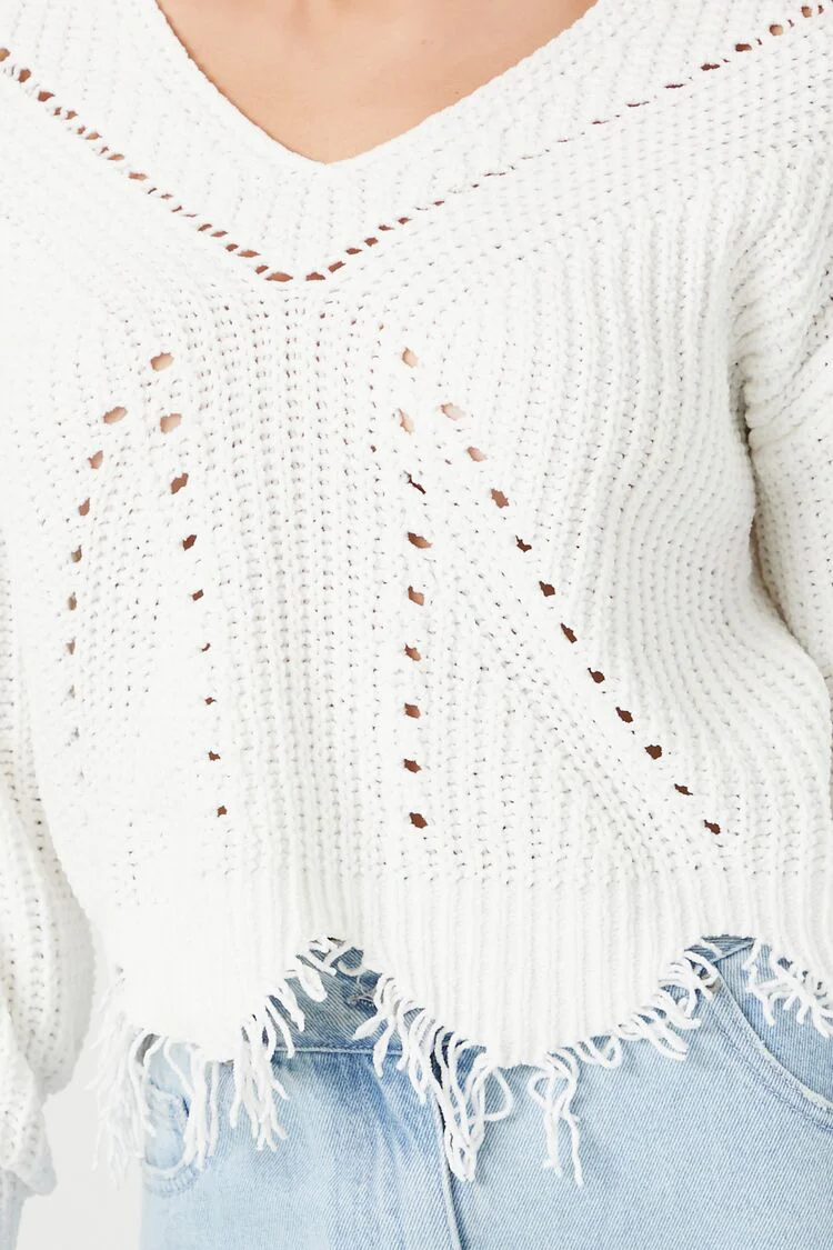 Distressed Sharkbite Cutout Sweater - Image 5