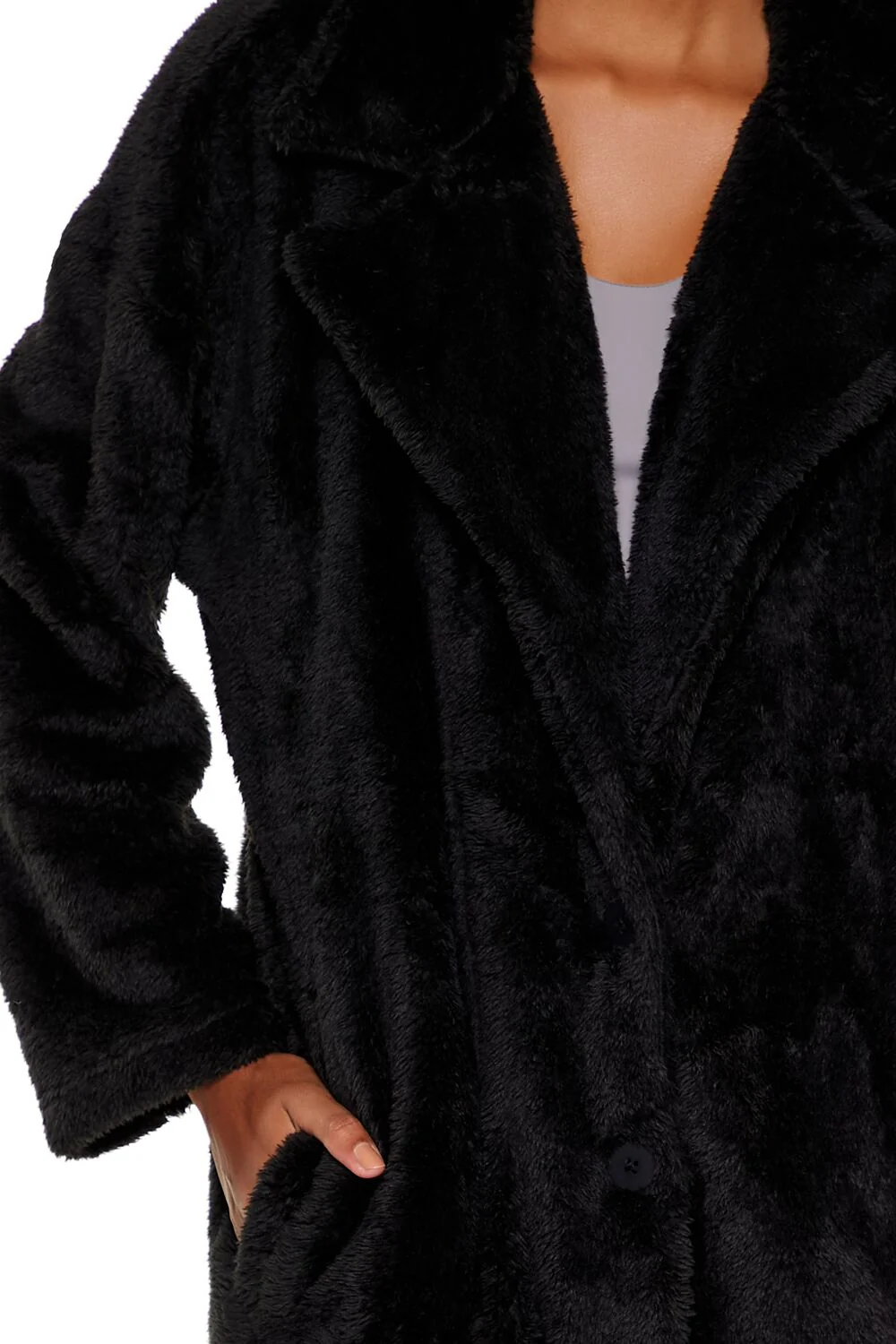Faux Shearling Teddy Duster Coat - Image 3