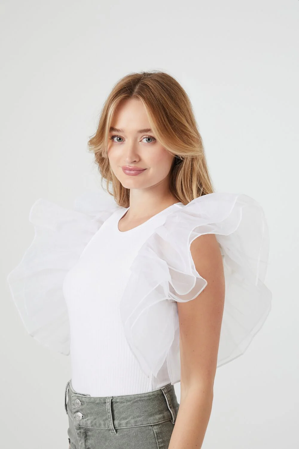 Organza Butterfly-Sleeve Bodysuit - Image 2