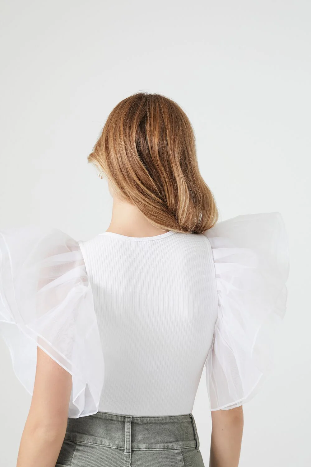 Organza Butterfly-Sleeve Bodysuit - Image 3
