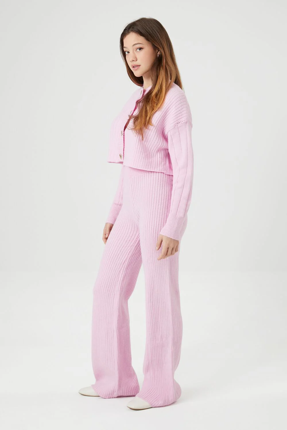 Sweater-Knit Cardigan & Pants Set - Image 2
