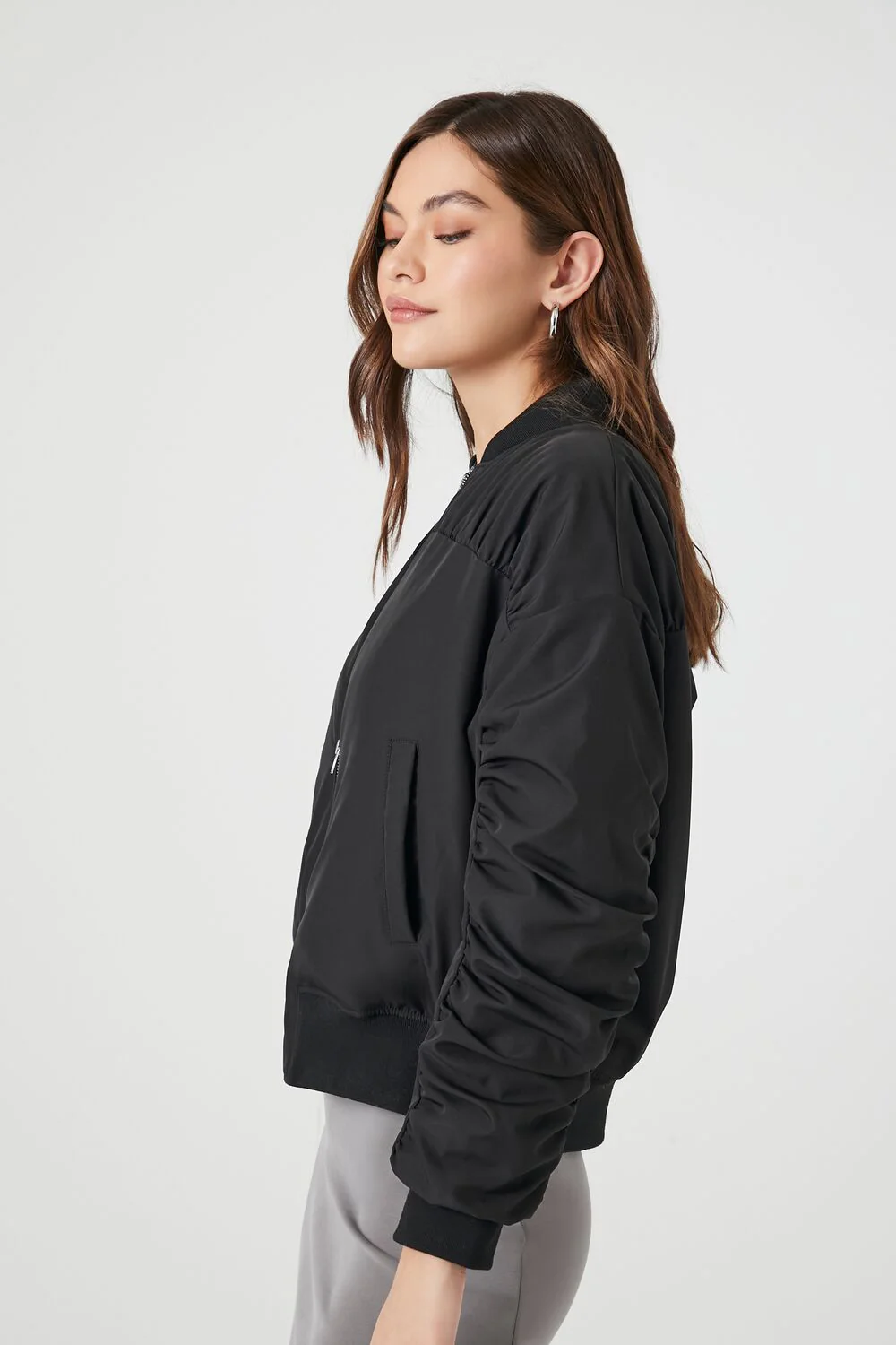 Ruched Bomber Jacket - Image 2