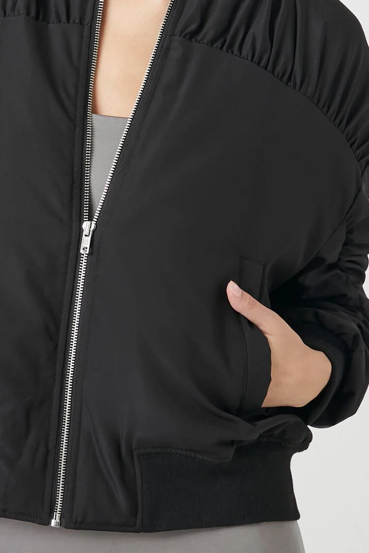 Ruched Bomber Jacket - Image 6