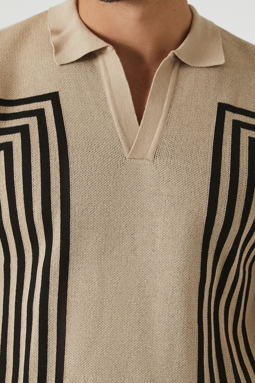 Geo Sweater-Knit Polo Shirt - Image 5