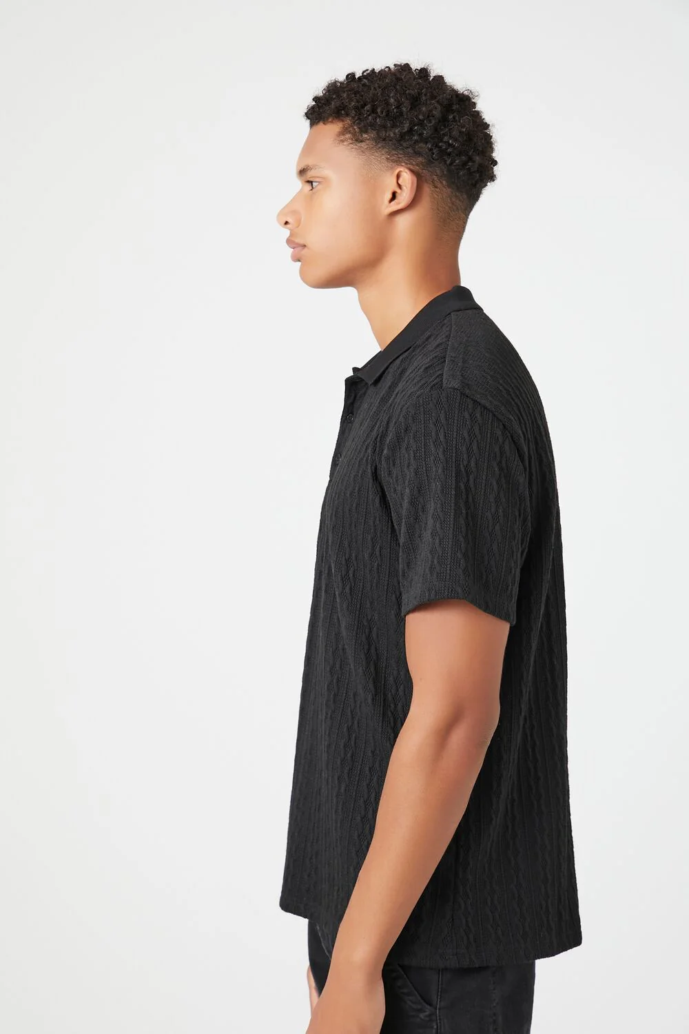 Textured Short-Sleeve Polo Shirt - Image 2