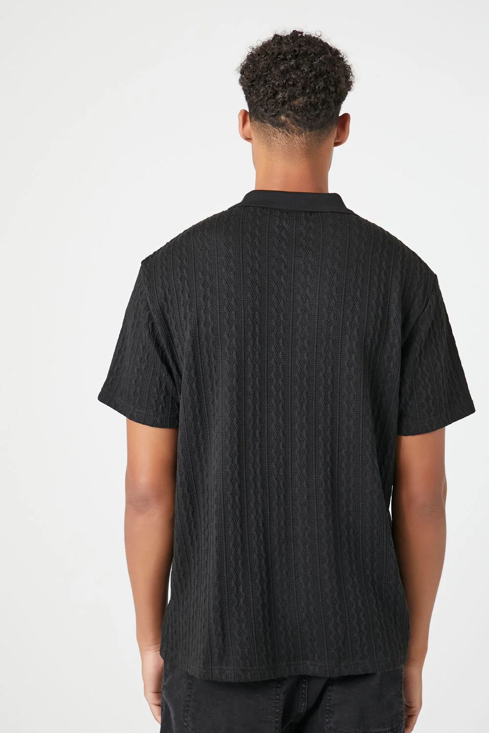 Textured Short-Sleeve Polo Shirt - Image 3