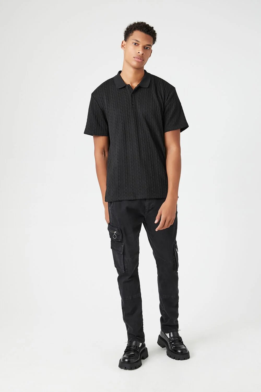 Textured Short-Sleeve Polo Shirt - Image 4