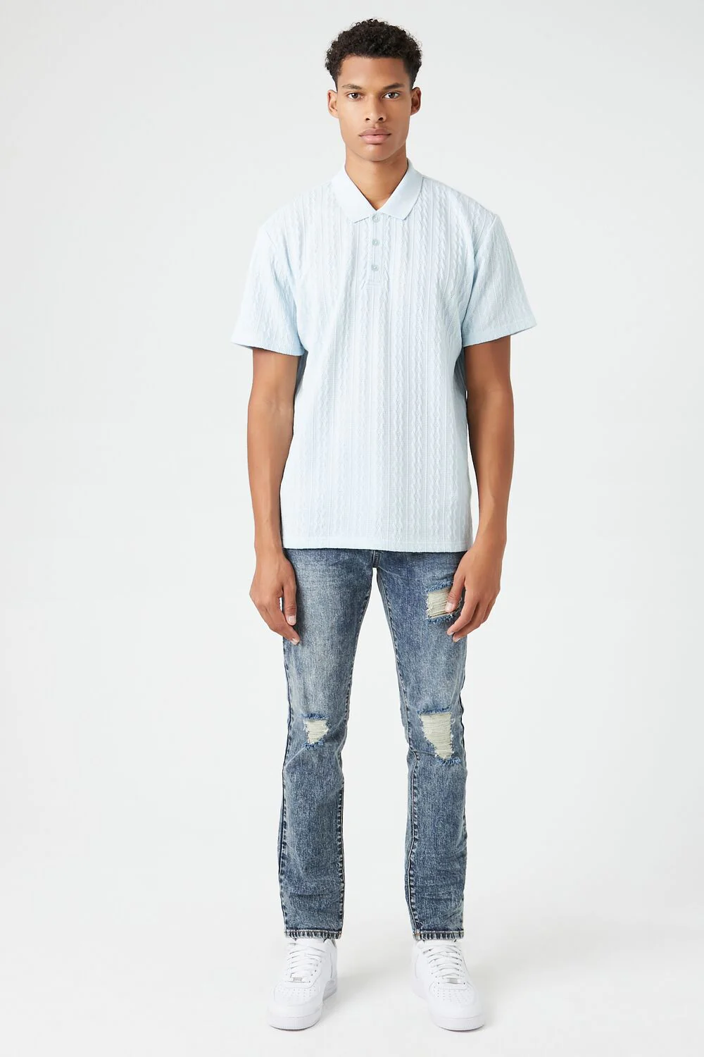 Textured Short-Sleeve Polo Shirt - Image 9
