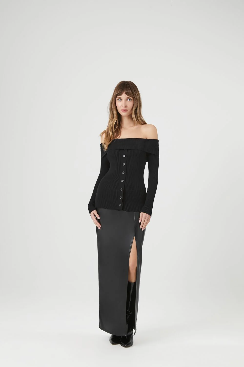 Off-the-Shoulder Foldover Sweater - Image 4