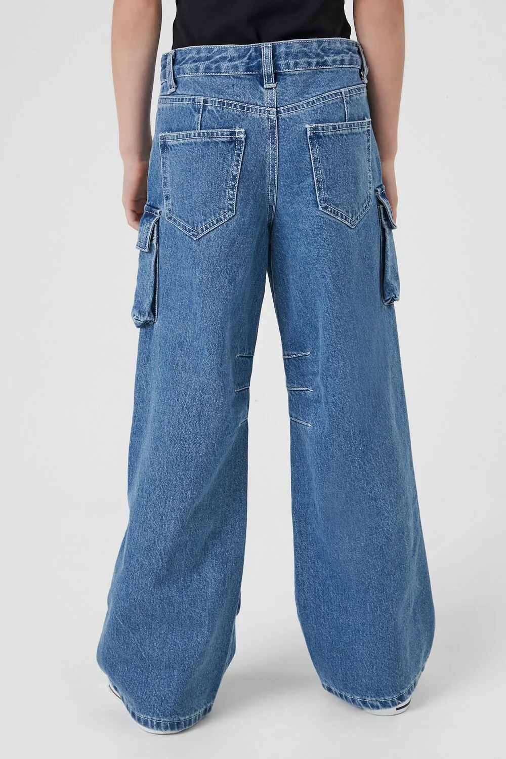 Girls Wide-Leg Cargo Jeans (Kids) - Image 4