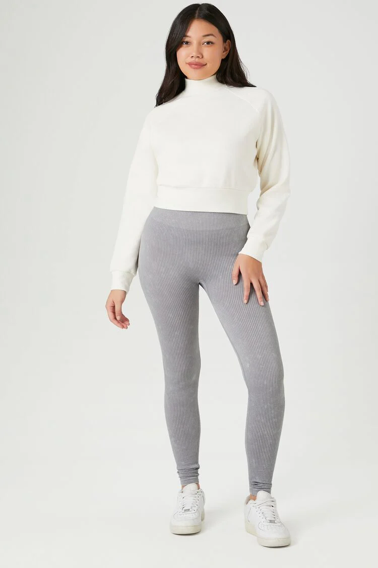 Seamless Ribbed Knit Leggings - Image 11