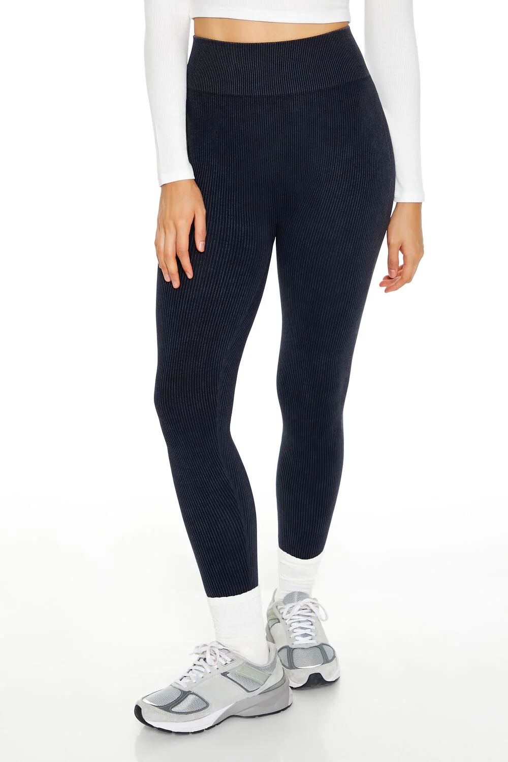 Seamless Ribbed Knit Leggings - Image 2