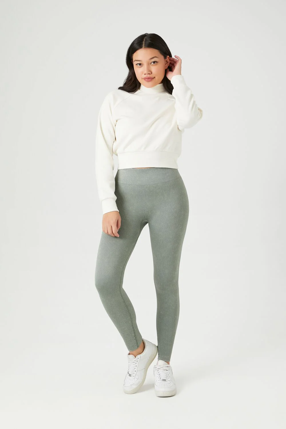 Seamless Ribbed Knit Leggings - Image 6