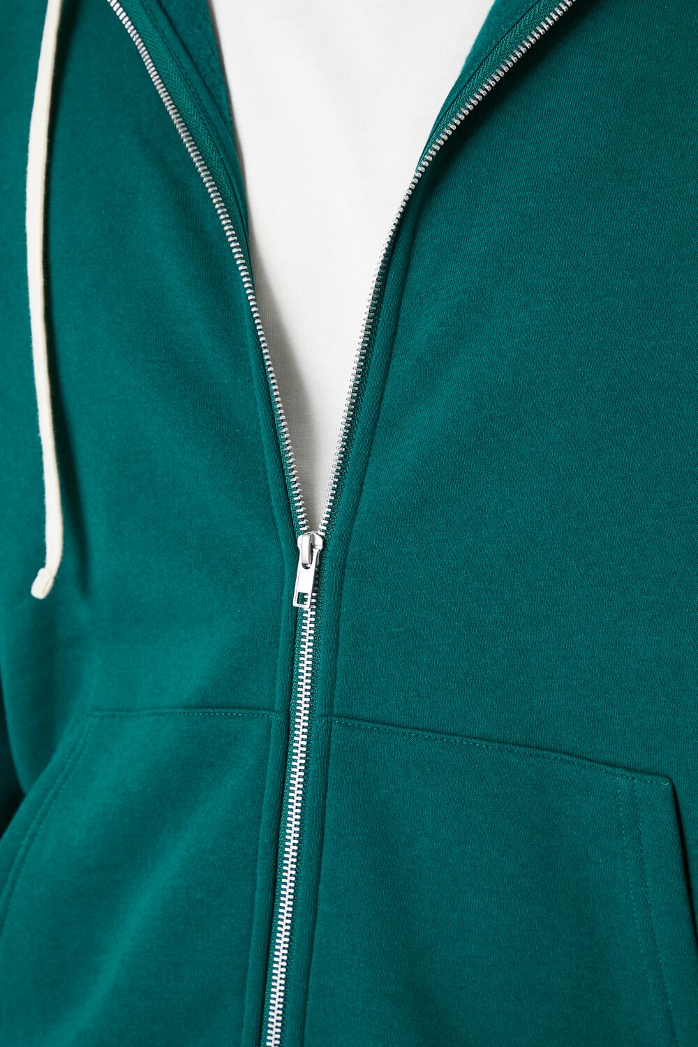 Fleece Drawstring Zip-Up Hoodie - Image 5