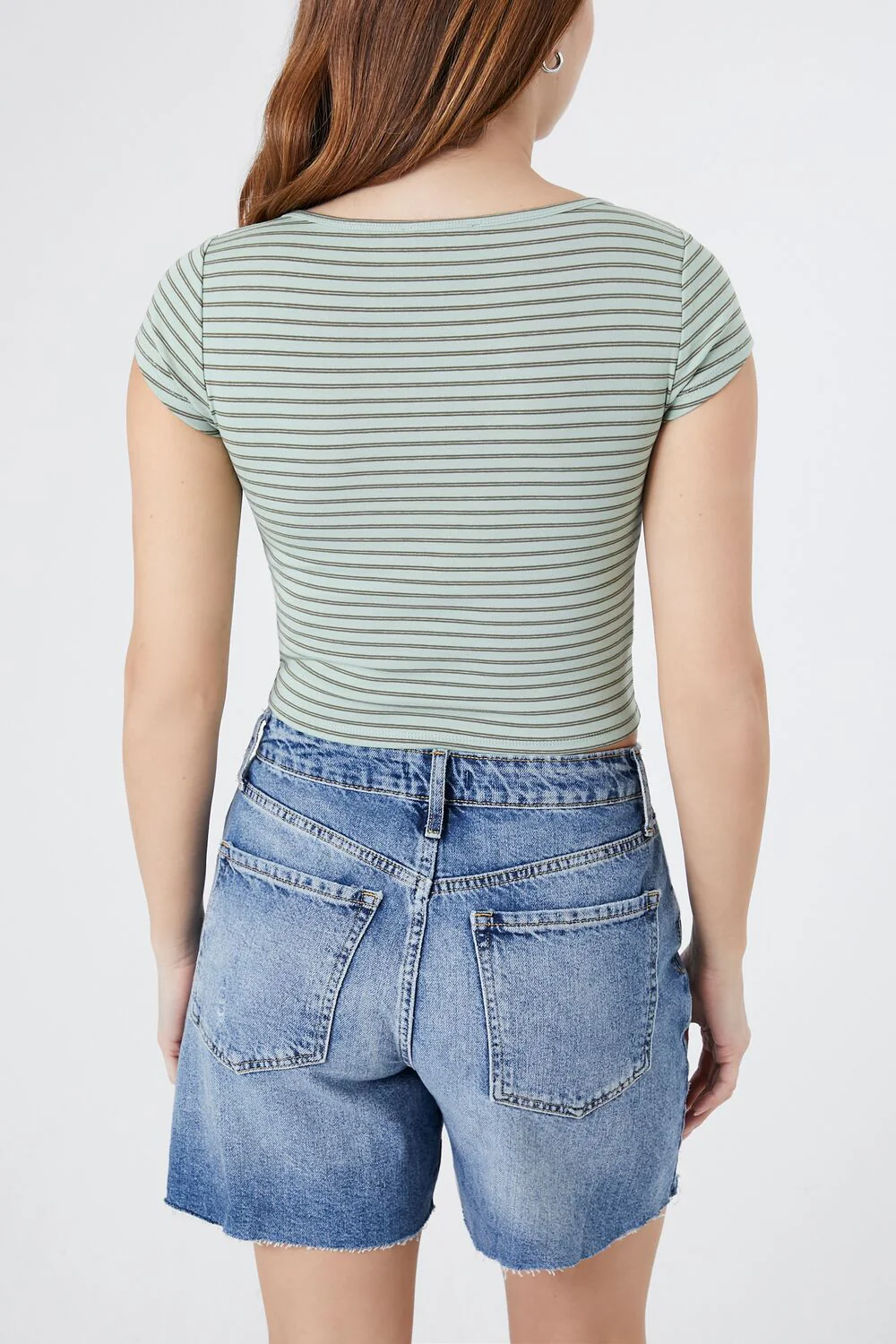 Cropped Stripe Tee - Image 3