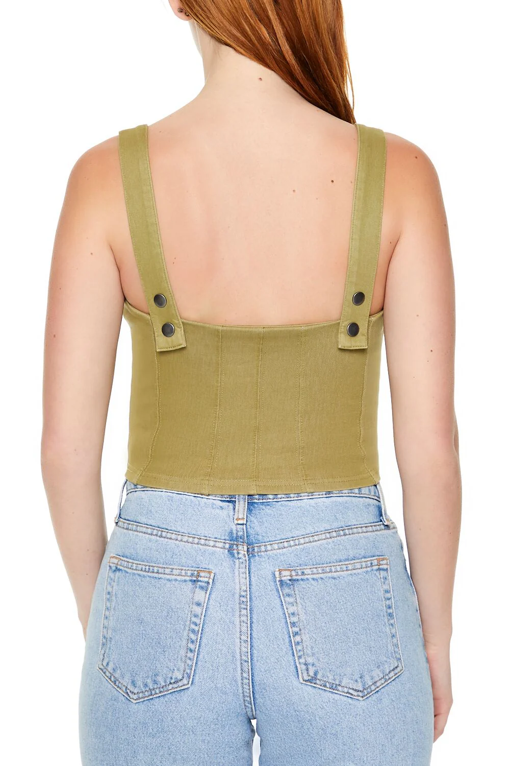 Denim Zip-Up Crop Top - Image 6