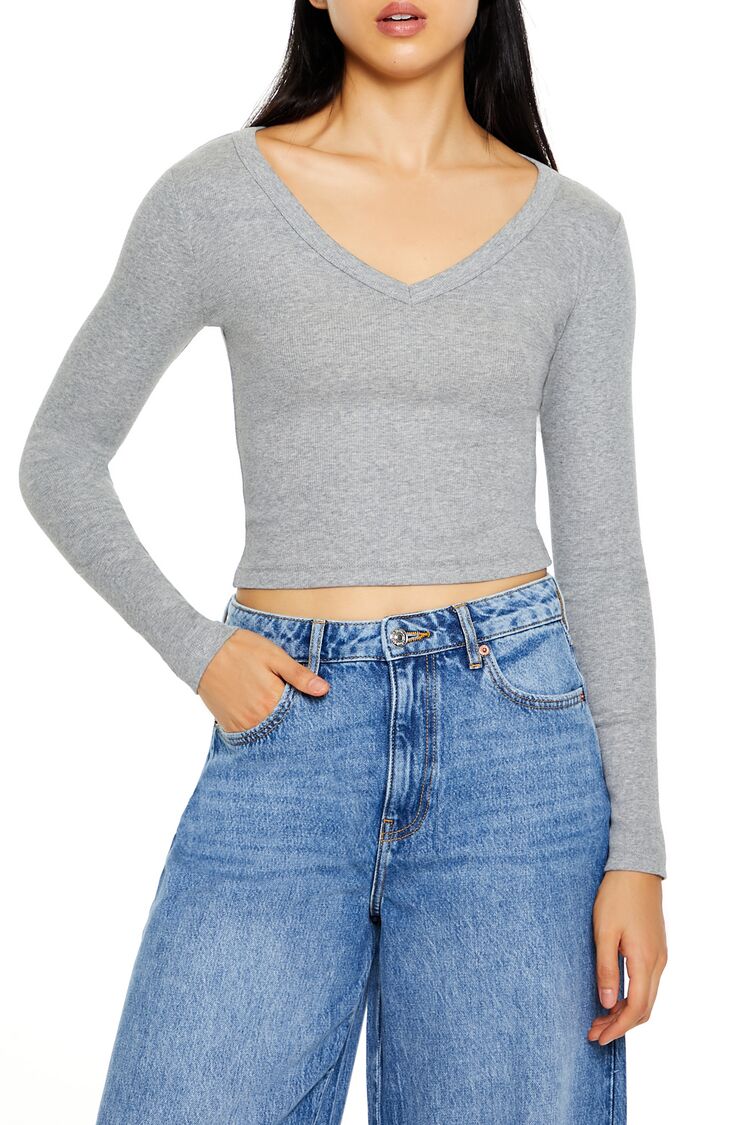 Cropped Long-Sleeve Top - Image 11