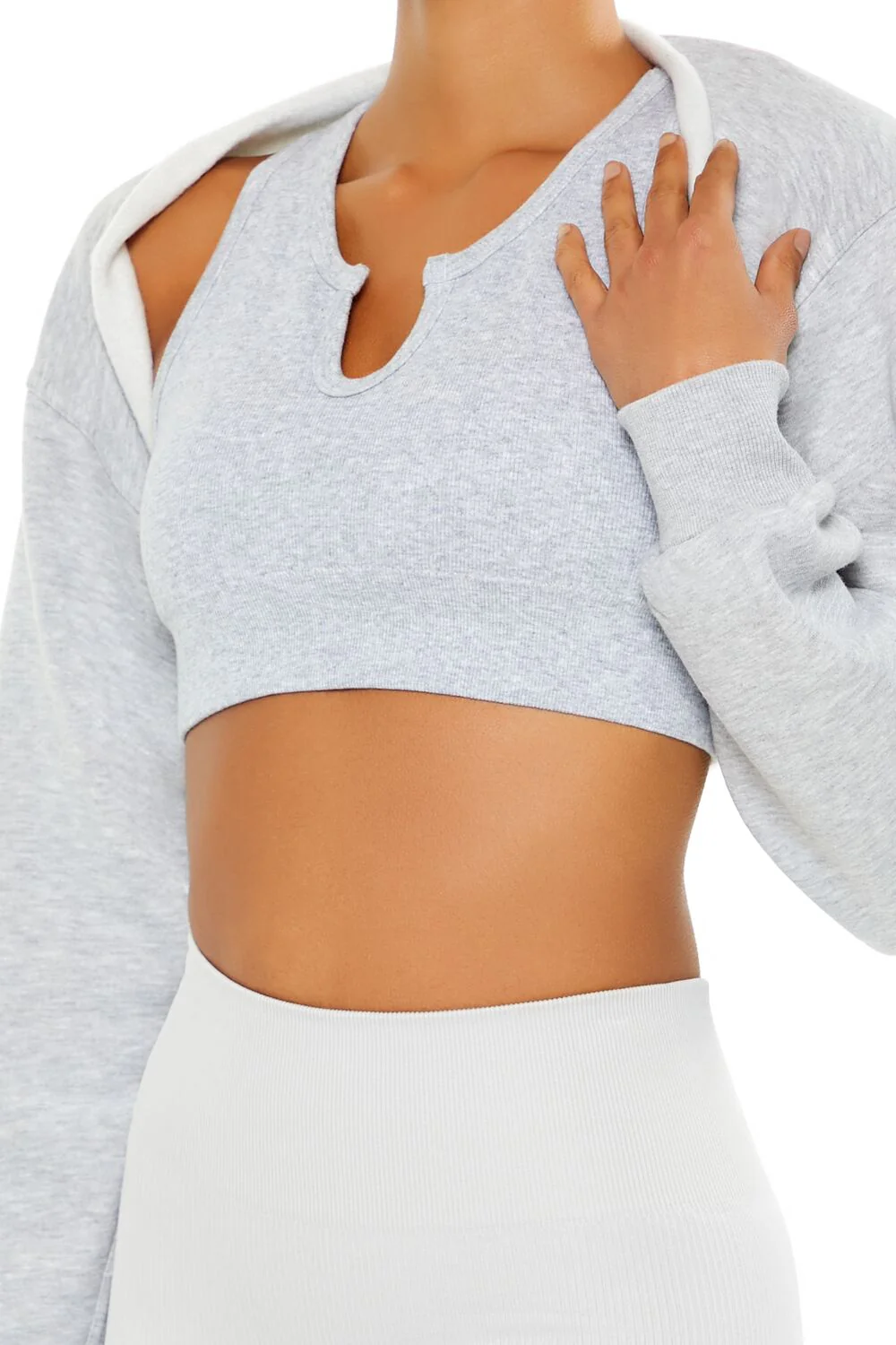 Active Fleece Raw-Cut Shrug - Image 3