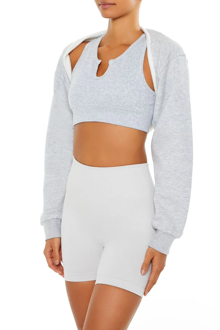 Active Fleece Raw-Cut Shrug - Image 4