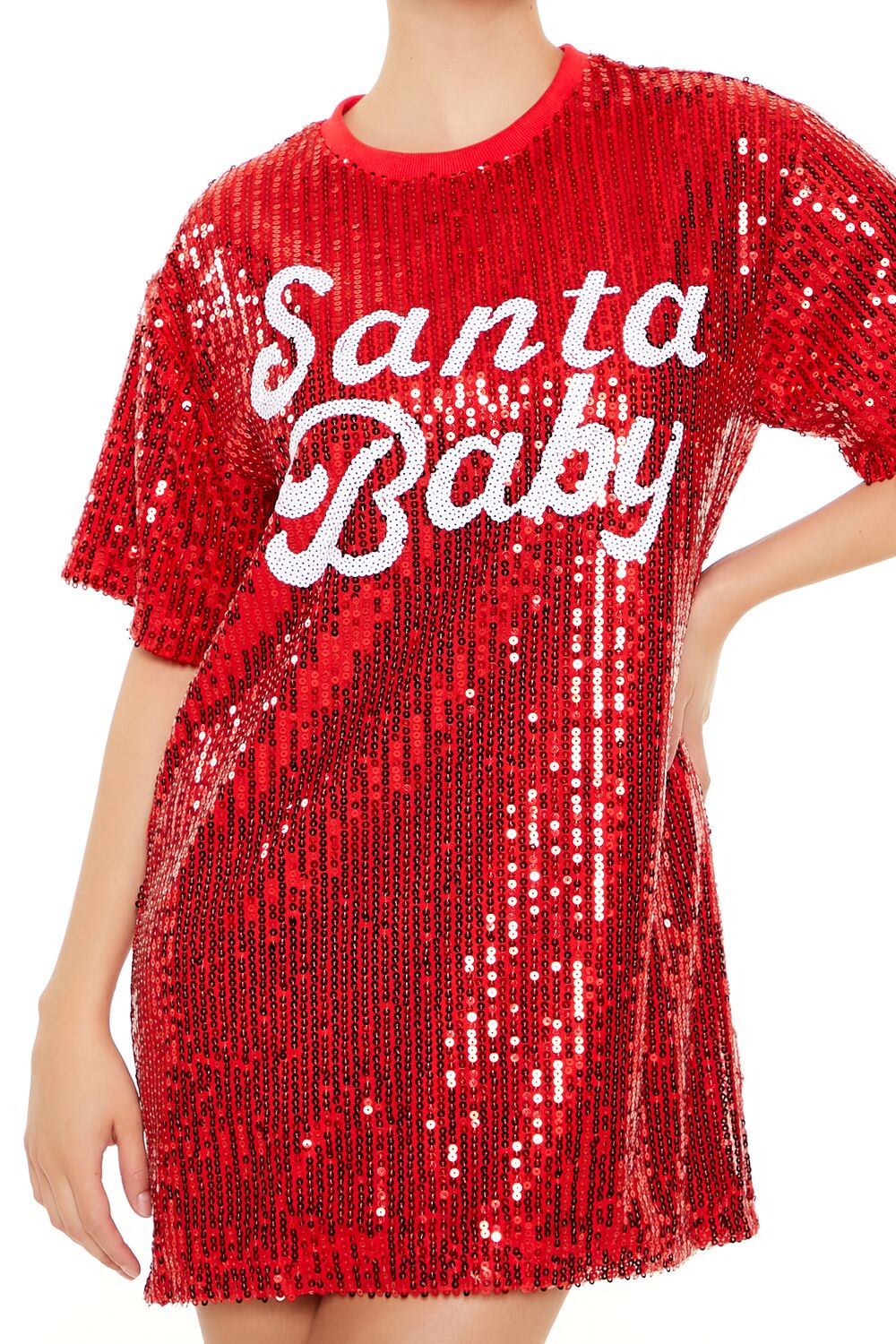 Sequin Santa Baby T-Shirt Dress - Image 5