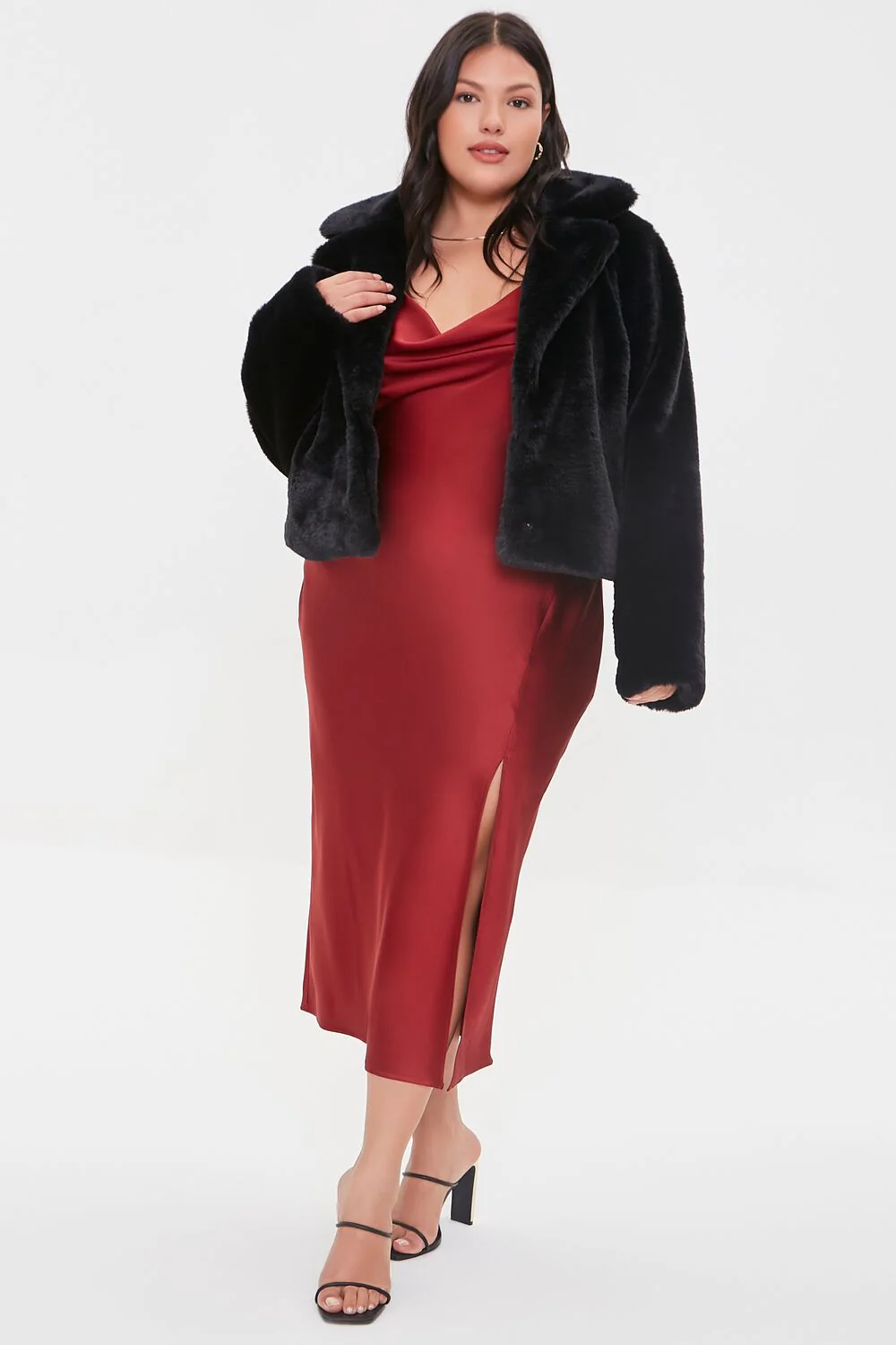Plus Size Faux Fur Coat - Image 4