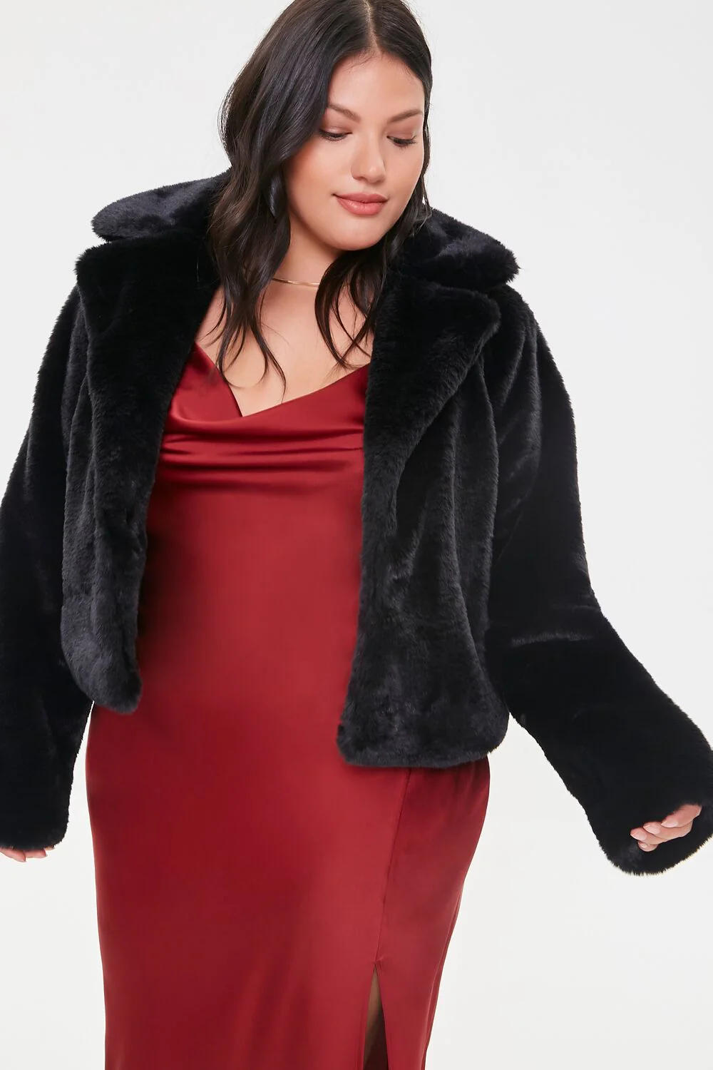 Plus Size Faux Fur Coat - Image 5
