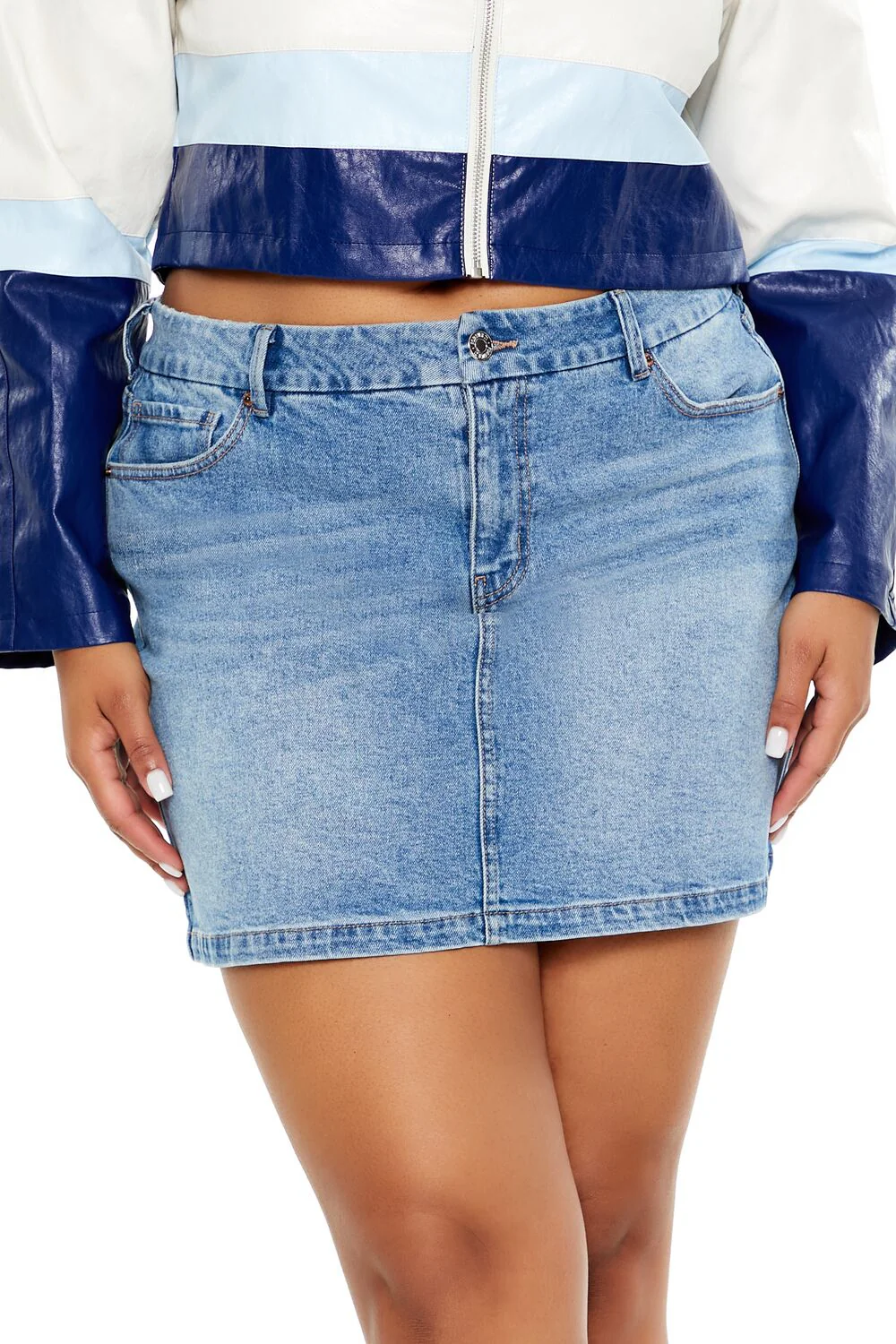 Plus Size Denim Mini Skirt - Image 5
