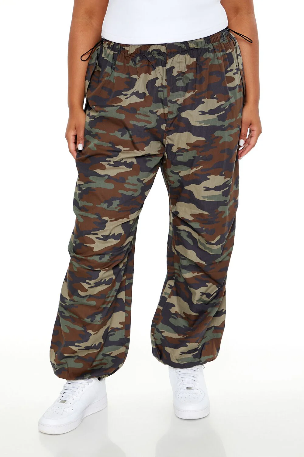 Plus Size Drawstring Camo Pants - Image 2