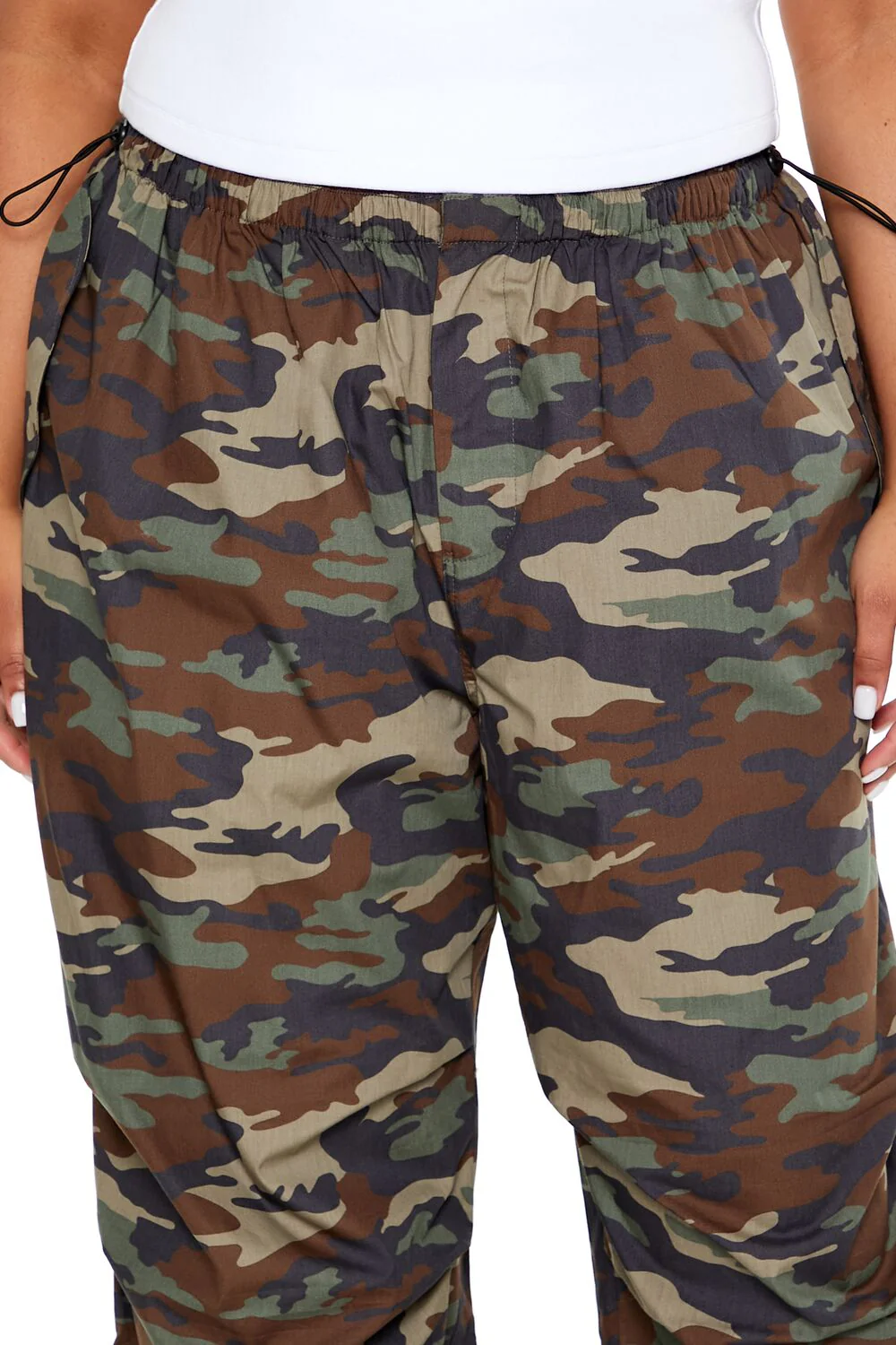 Plus Size Drawstring Camo Pants - Image 5