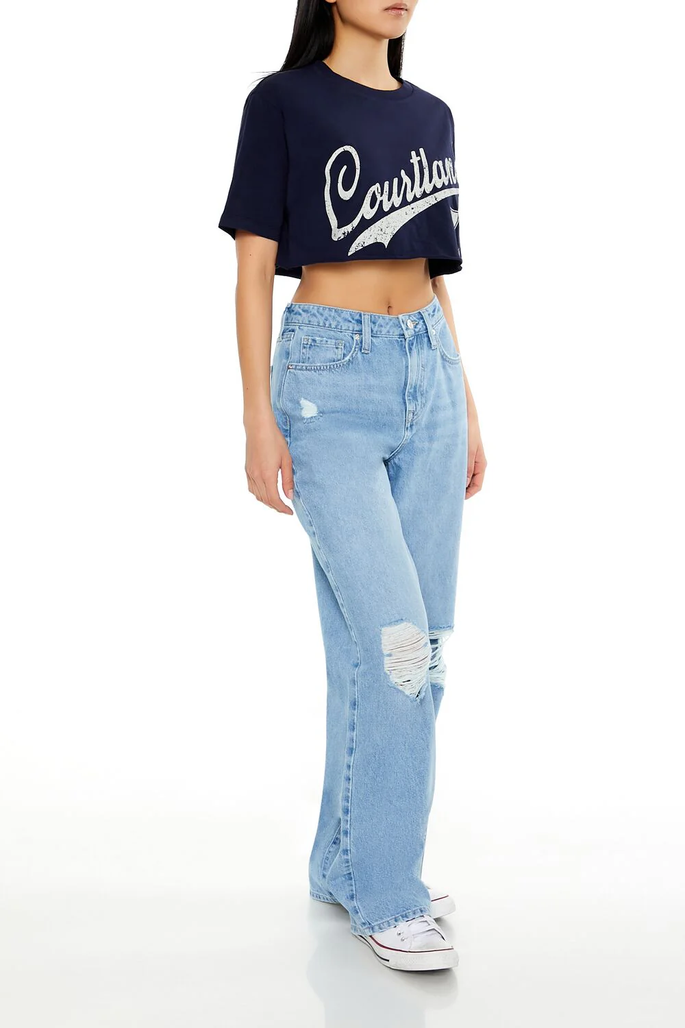Distressed High-Rise Straight Jeans - Image 3
