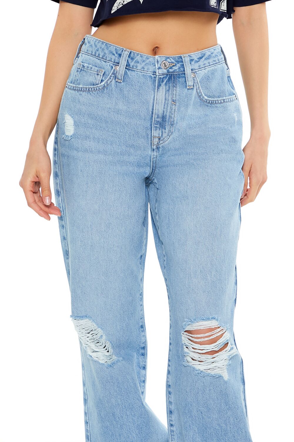 Distressed High-Rise Straight Jeans - Image 5