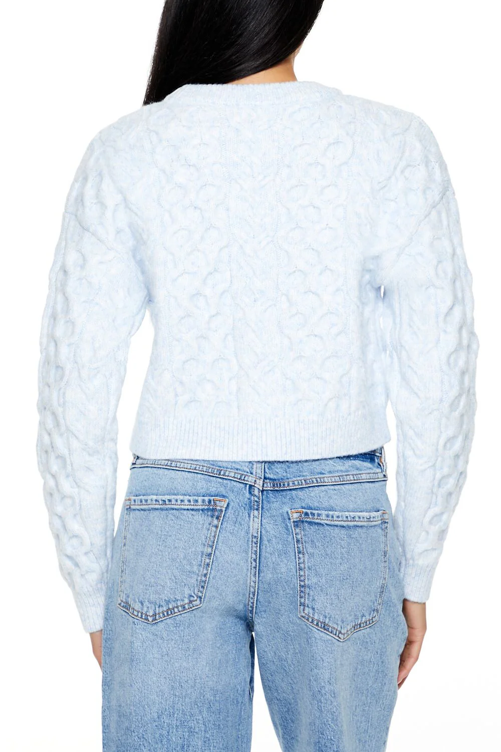Honeycomb Knit Cropped Sweater - Image 5