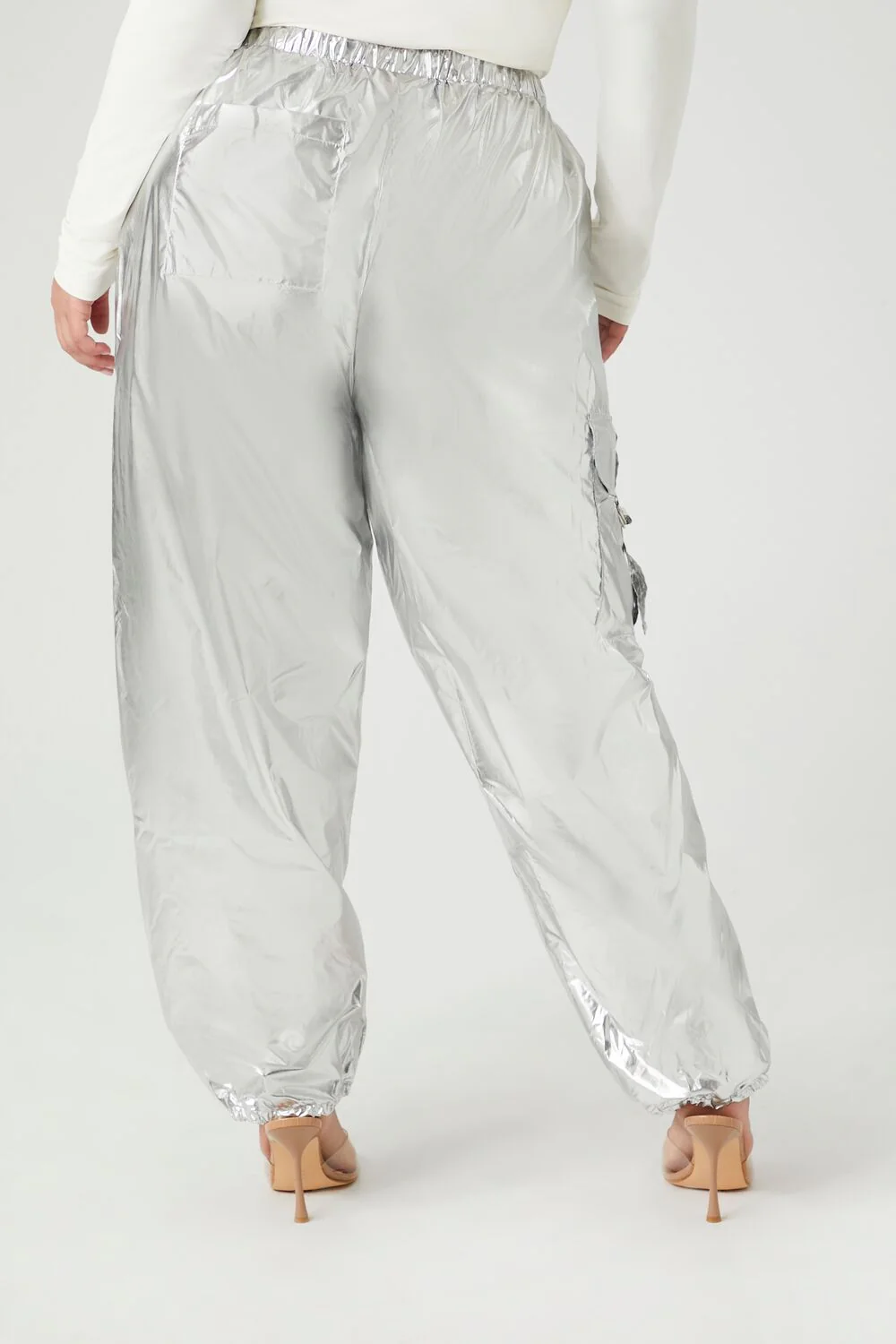 Plus Size Metallic Cargo Pants - Image 4