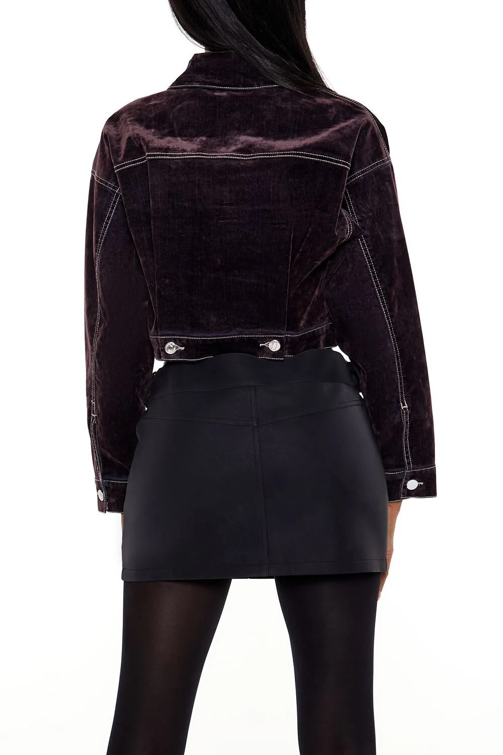 Cropped Denim Trucker Jacket - Image 5