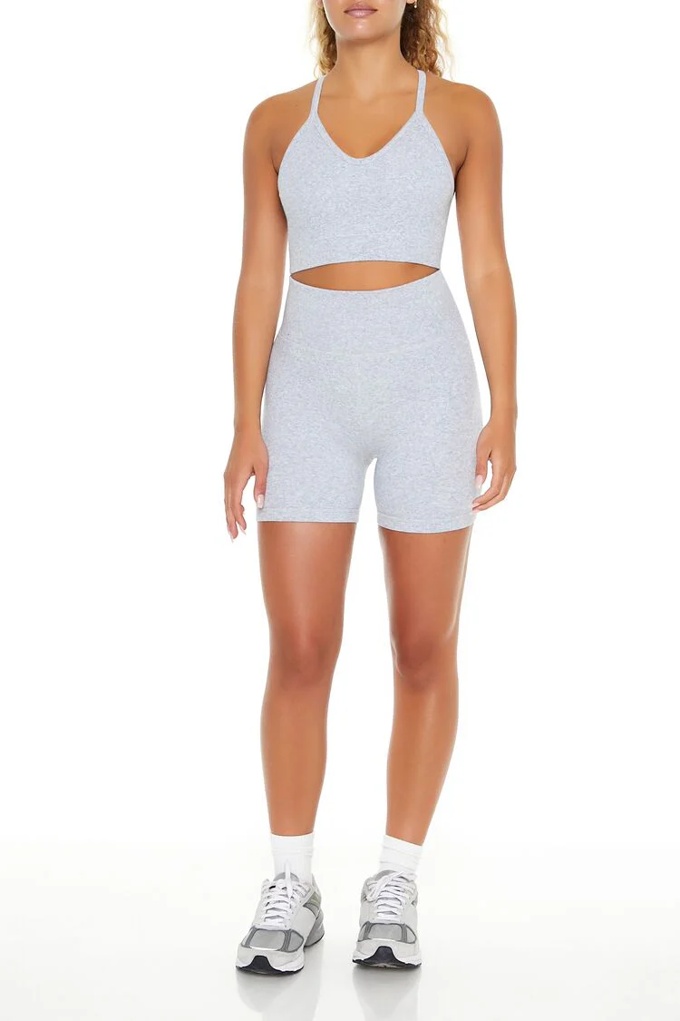 Seamless Strappy Longline Sports Bra - Image 2