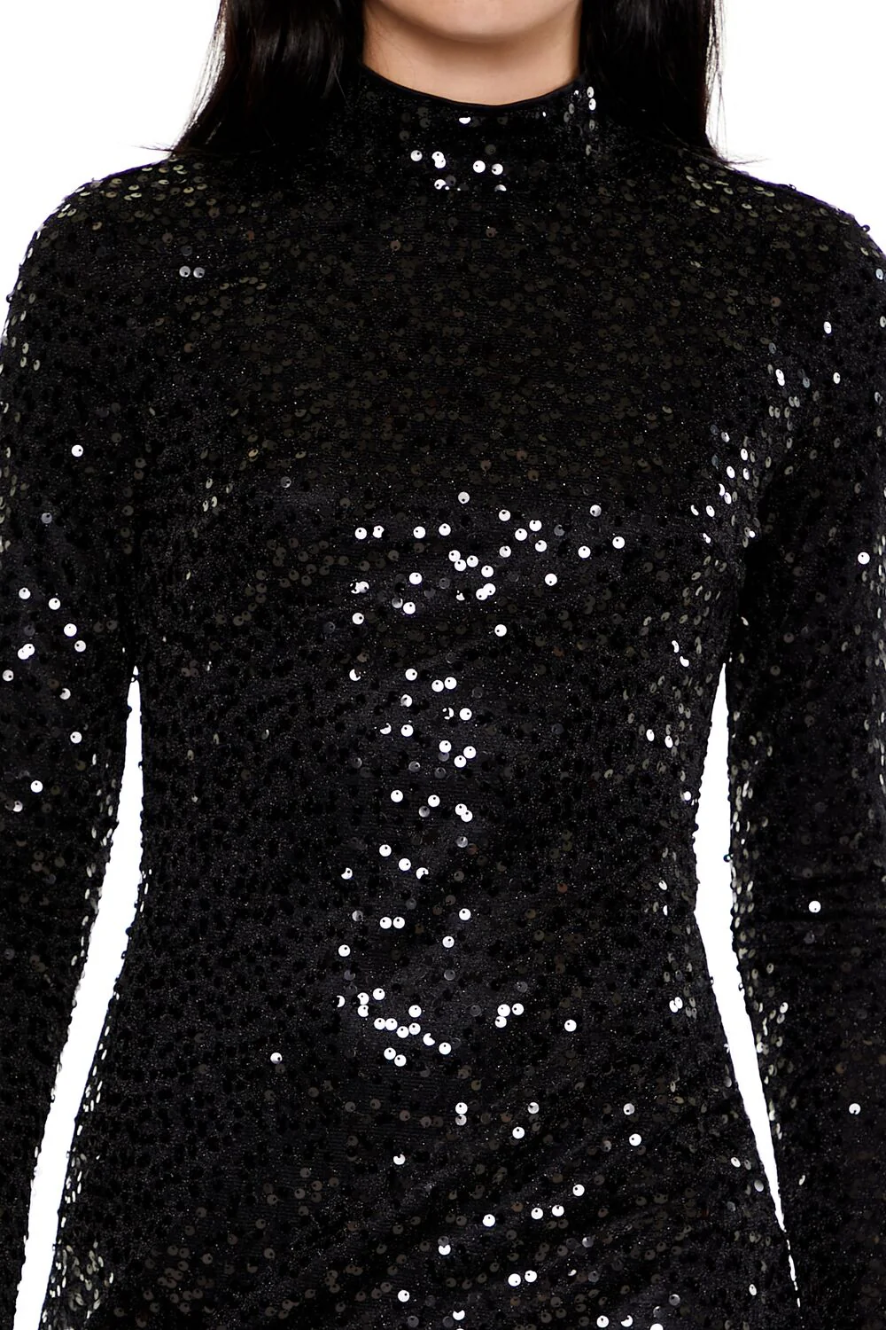 Sequin Mock Neck Mini Dress - Image 5
