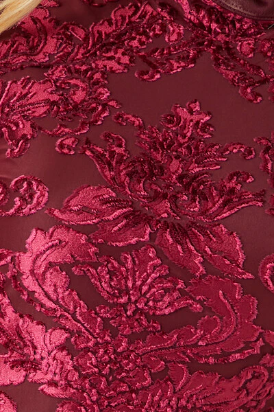 Jacquard Floral Print Mini Dress - Image 5